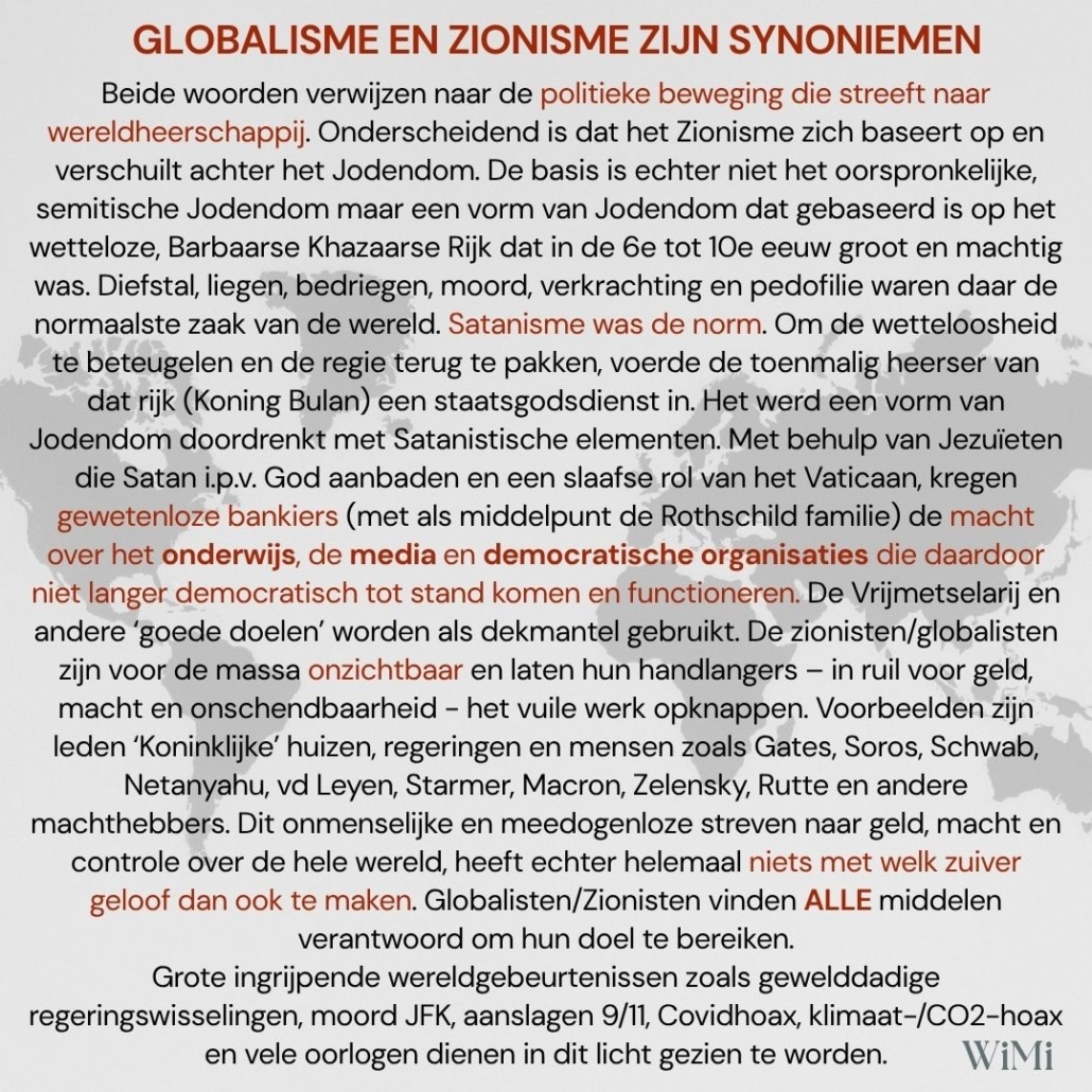 Globalisme Zionisme synoniemen