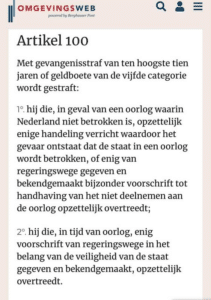 artikel 100 WSr